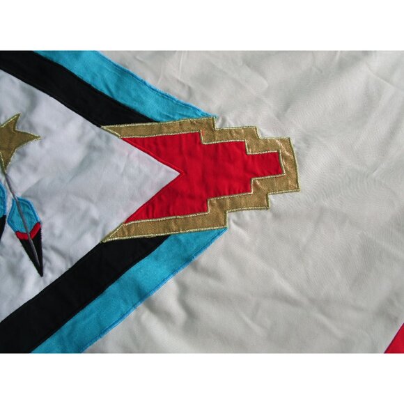 Vintage House Of Hatten Southwest Santa Applique Tree Skirt 58" Cotton Poly GUC - Picture 13 of 16